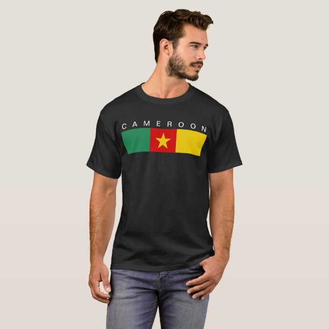 Kamerun-Landesflaggesymbol lang T-Shirt (Vorne ganz)
