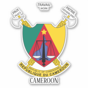 Kamerun National Coat of Arms Patriotic Aufkleber