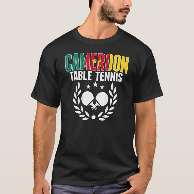 Kamerun Ping Pong Kamerun Tischtennis Supplement T-Shirt (Vorderseite)