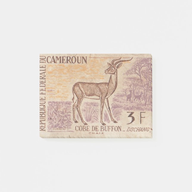 Kamerun-postage-Briefmarke-Cobe-de-Buffon Post-it Klebezettel (Vorderseite)