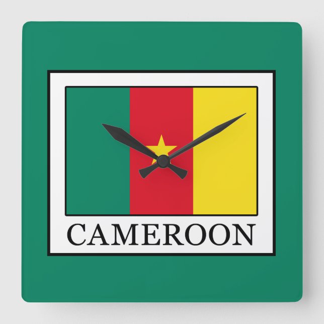 Kamerun Quadratische Wanduhr (Vorderseite)