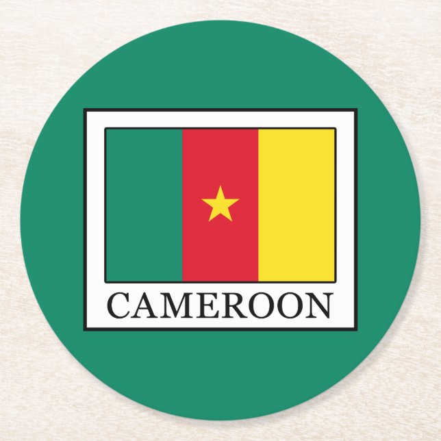 Kamerun Runder Pappuntersetzer (Vorderseite)