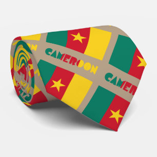 Kamerun und kamerunische Flagge gekachelt Krawatte