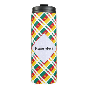 Kamerun und kamerunische Flagge gekachelt personal Thermosbecher