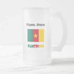 Kamerun und kamerunische Flagge Personalisiert Mattglas Bierglas