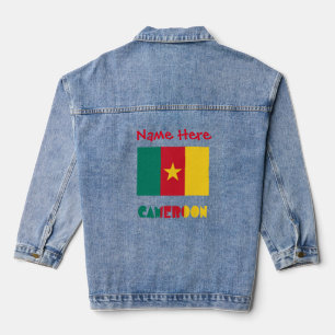 Kamerun und kamerunische Flagge Rot Personalisieru Jeansjacke