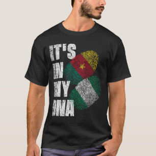 Kamerun und Nigeria Mix DNA-Erbe-Flagge T-Shirt