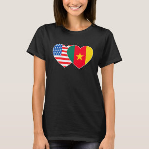 Kamerun und USA Flag Twin Heart für Kamerun A T-Shirt