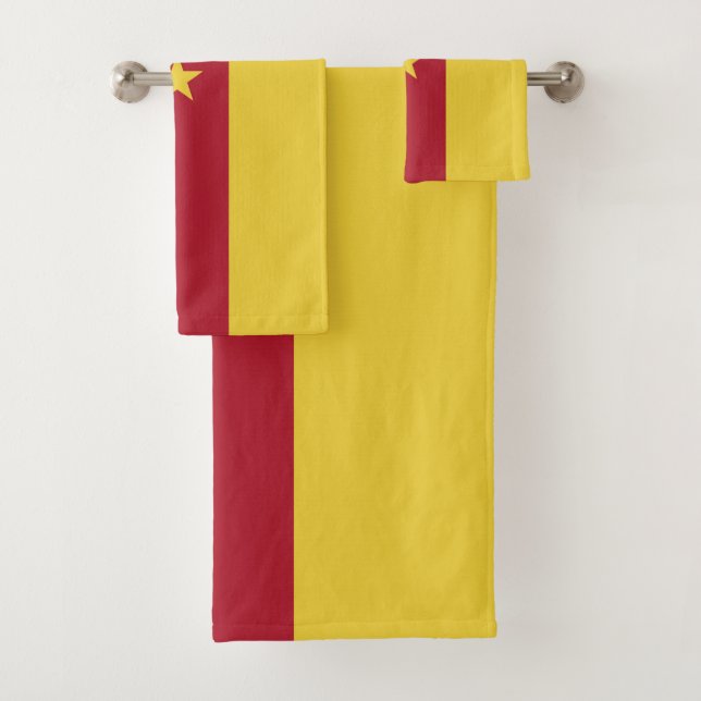 Kamerunaflagge Badhandtuch Set (Insitu)