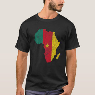Kameruner Flagge Afrika Kontinentale Silhouette Gi T-Shirt