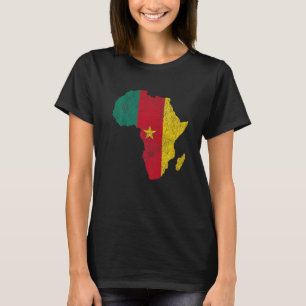 Kameruner Flagge Afrika Kontinentale Silhouette Gi T-Shirt