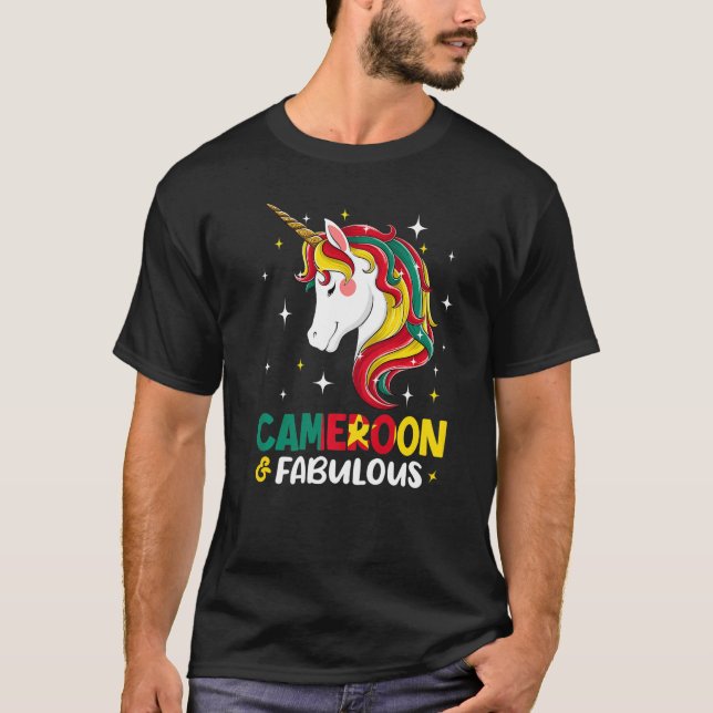 Kameruner Flagge Einhornfrauen T-Shirt (Vorderseite)
