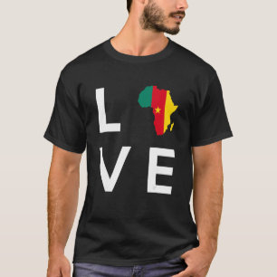 Kameruner Flaggenstaat Liebe Afrika Kontinentale S T-Shirt