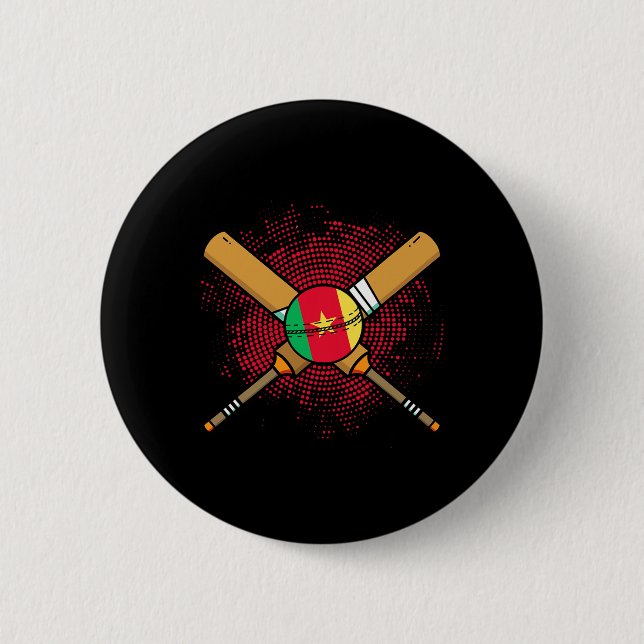 Kamerunischer Cricket-Schläger und Ll-Flagge von K Button (Vorderseite)