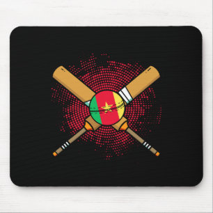 Kamerunischer Cricket-Schläger und Ll-Flagge von K Mousepad