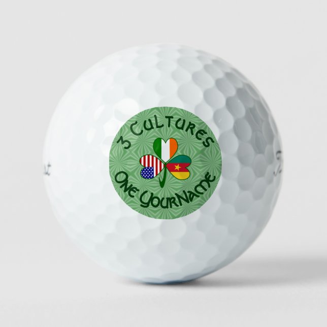 Kamerunisches Irish American Fags Kleeblatt Person Golfball (Vorderseite)