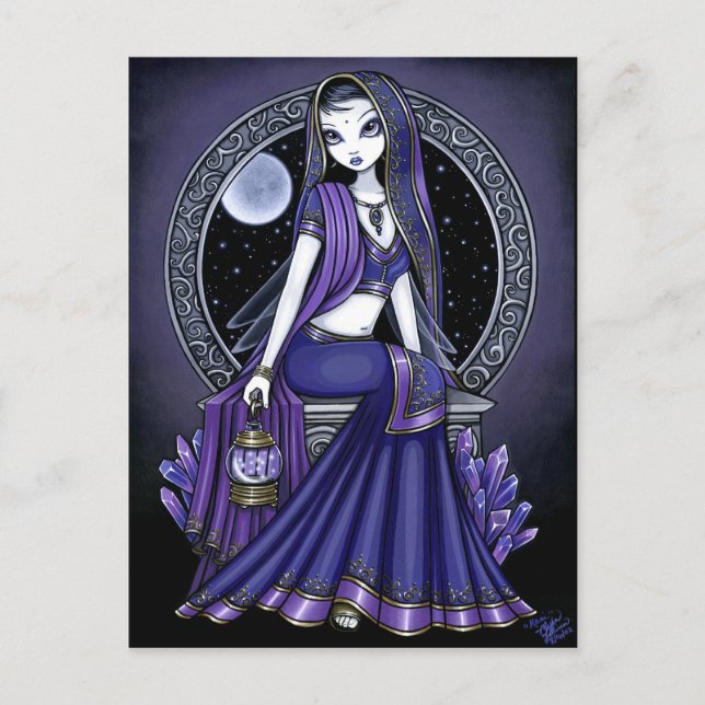 "Kami" Lila Moon Sari Fairy Postcard Postkarte (Vorderseite)