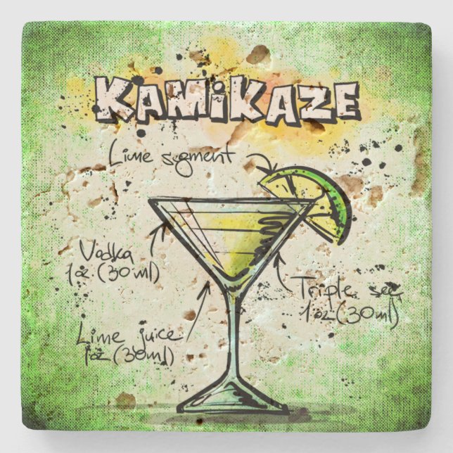 Kamikaze Barkeeper trinken Rezept Steinuntersetzer (Vorderseite)