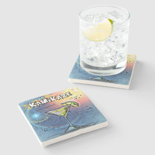 Kamikaze-Cocktail (#3 von 12 Sets mit Rezept für G Steinuntersetzer