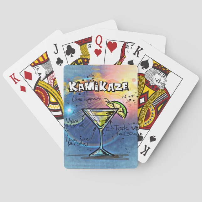 Kamikaze-Cocktail (#3 von 12 Sets mit Rezept) Spielkarten (Rückseite)