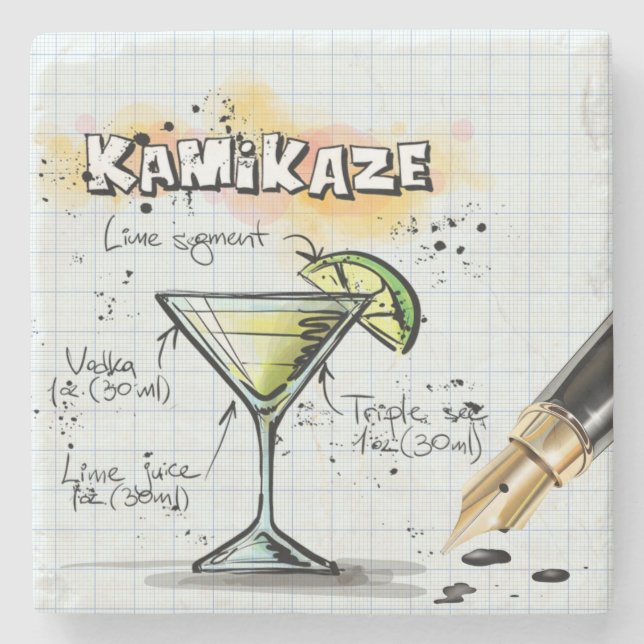 Kamikaze Drink Steinuntersetzer (Vorderseite)