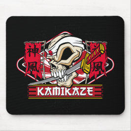 Kamikaze Schädel mit japanischem Schwert Mousepad