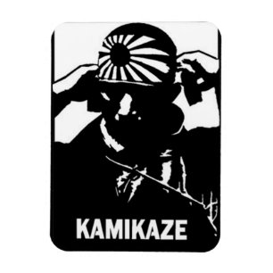 Kamikaze Schwarz-Weiß-Pilot Magnet