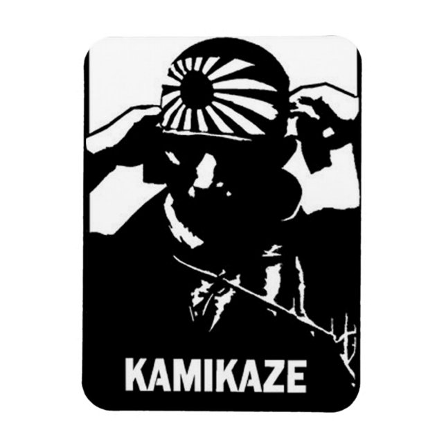 Kamikaze Schwarz-Weiß-Pilot Magnet (Vertikal)