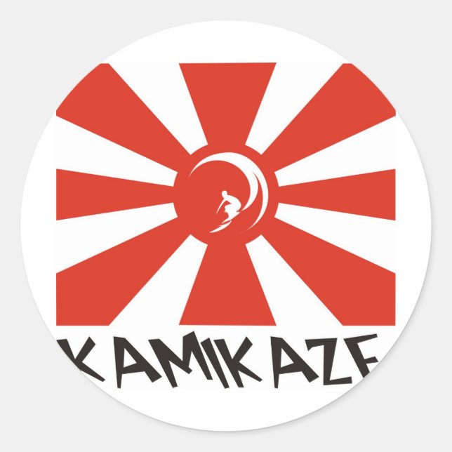 Kamikaze Surf Runder Aufkleber (Vorderseite)