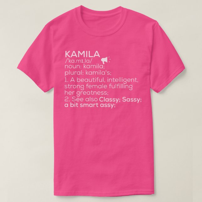 Kamila Name Kamila Definition Kamila weiblicher Na T-Shirt (Design vorne)