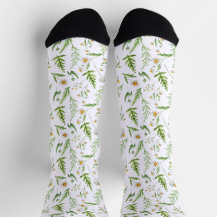 Kamille Blume Botanisches rustikales Muster Socken