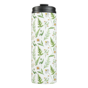 Kamille Blume Botanisches rustikales Muster Thermosbecher