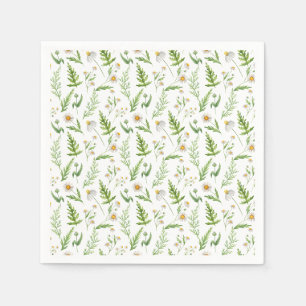Kamille-Blumen-Botanisches-rustikales Muster Serviette