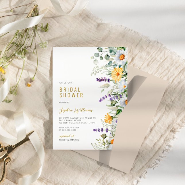 Kamille und Eukalyptus-Wildblumen Brautparty Einladung (Von Creator hochgeladen)