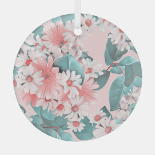 Kamille-Wasserfarbe: Nahtloses florales Design Ornament Aus Glas