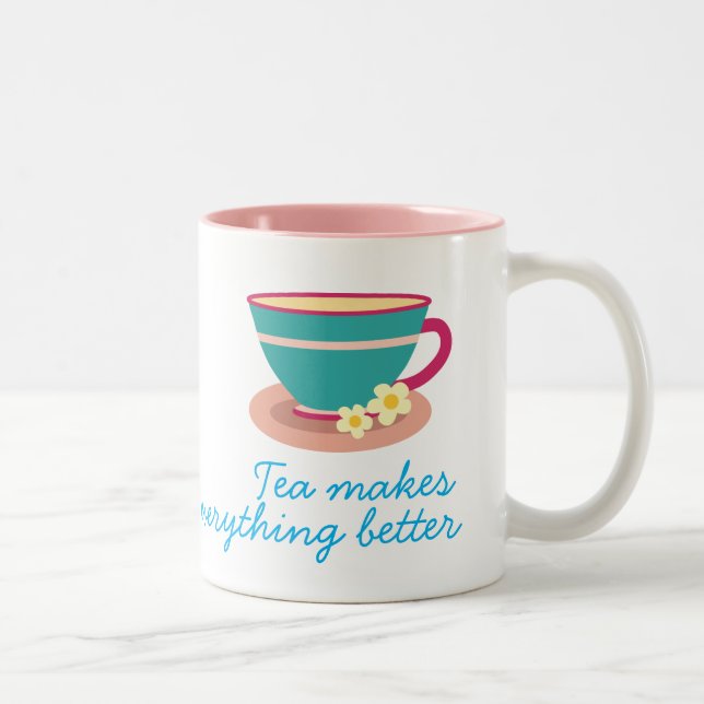 Kamillentee für Teeliebhaber Zweifarbige Tasse (Rechts)