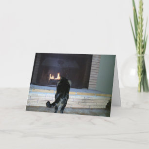 Kamin betrachten feiertagskarte