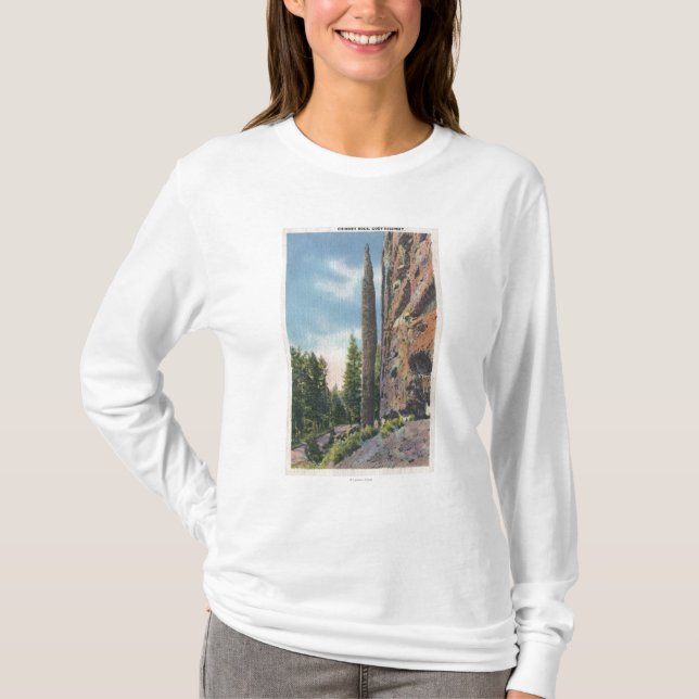Kamin-Felsen auf Cody Landstraße, Montana-Ansicht T-Shirt (Vorderseite)