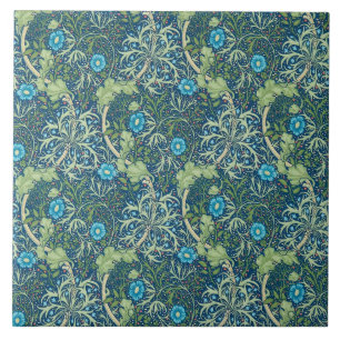 Kamin mit Keramikfliesen William Morris Designs 02 Fliese