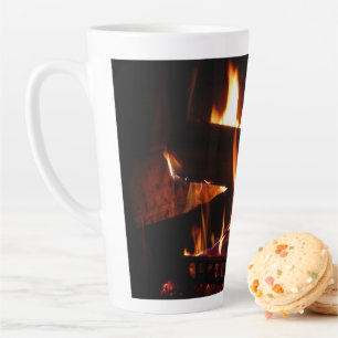 Kamin-Warme-Winterszene-Fotografie Milchtasse