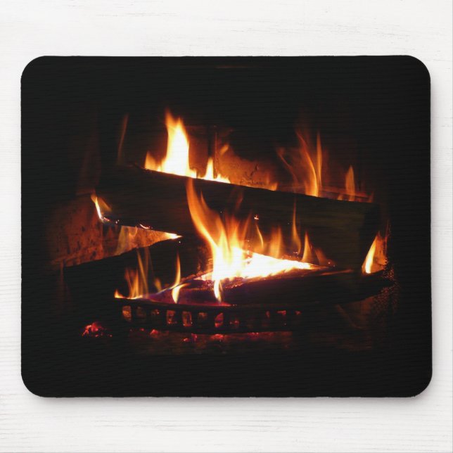 Kamin-Warme-Winterszene-Fotografie Mousepad (Vorne)