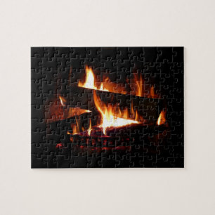 Kamin-Warme-Winterszene-Fotografie Puzzle