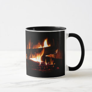 Kamin-Warme-Winterszene-Fotografie Tasse