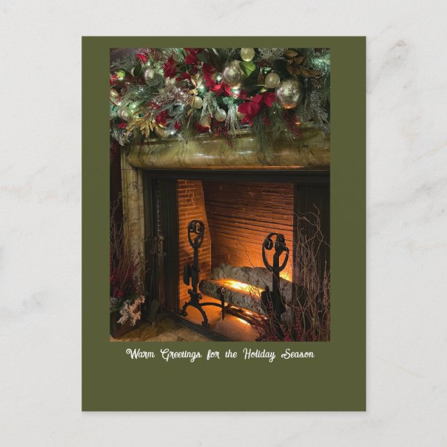 Kamin-Weihnachtskarte Postkarte (Vorderseite)
