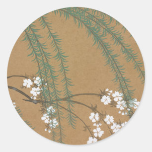 Kamisaka Sekka japanische traditionelle Malerei Ku Runder Aufkleber