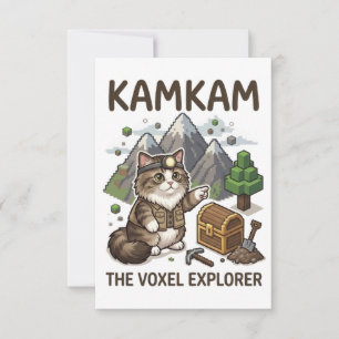 KAMKAM The Voxel Explorer Lustiger Gamer-Katze Pix Dankeskarte
