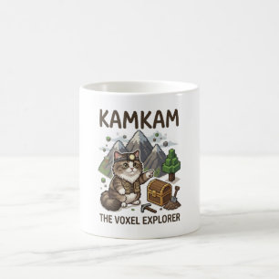 KAMKAM The Voxel Explorer Lustiger Gamer-Katze Pix Kaffeetasse