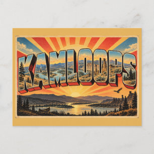 Kamloops BC Flusskonfluenz Hoodoos Kunst Postkarte