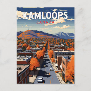 Kamloops Canada Travel Art Vintag Postkarte