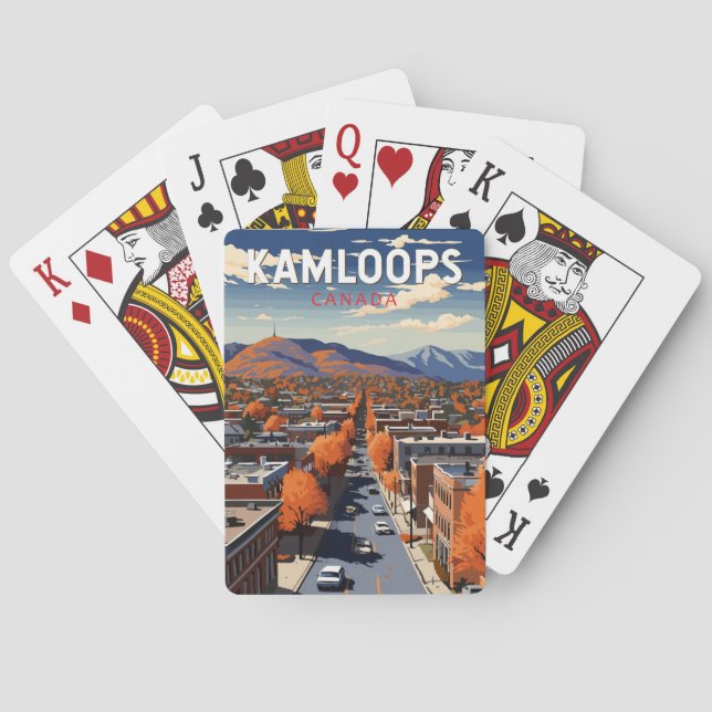 Kamloops Canada Travel Art Vintag Spielkarten (Rückseite)
